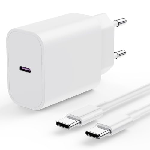 iPhone 17 16 15 Schnellladegerät, 20W USB C Ladegerät für Apple iPhone 17 Pro Max/17 Air/16 Plus/15, iPad Pro 12.9/Air/Mini/6 Gen, iPad Ladestecker Power Adapter Netzteil mit 2M Typ C Ladekabel Lang