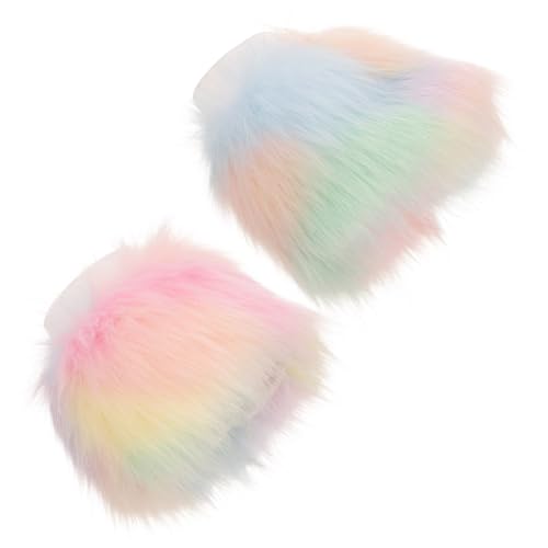 Healeved 1 Pair Winter Wrist Cute Sleeve Pink Fur Plush Warmers Blue Guest Workout Women Faux Fluffy for Fashion Furry For Couples Wrist Fake Artificial Fur
