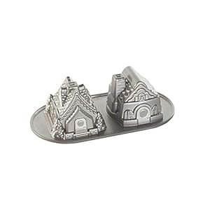 Nordic Ware – Formas para Dulces Doble Gingerbread Casetta, para Las tortas, gelatinas y Recetas saladas, colección de Temporada