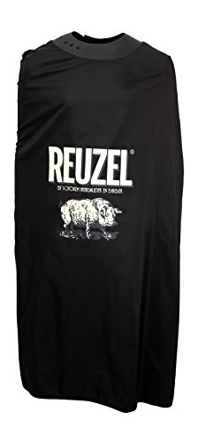 Reuzel Salon Super Cape tablier de coiffeur bavoir de coupe noir ajustable