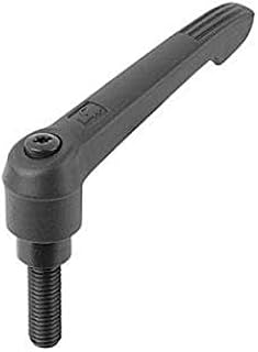 Kipp Adjustable Handle, Plastic, Black, M12x25mm Steel Thread