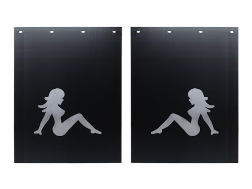 24 x 30 Semi Truck and Trailer Heavy Duty Poly Rubber Sitting Lady Mud Flap - Pair