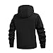 Cool Mens Jackets Fashion, Men's Outdoor Winter Jacket Color Block Waterproof Soft Shell Hooded Warm Fleece Lined Raincoat Blue Varsity Going Out Rain Lightweight (3XL, Black)