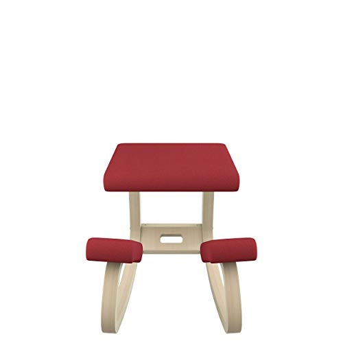 Varier Variable Balans Original Kneeling Chair Designed By Peter Opsvik (Red Revive Fabric With Natural Ash Base) #TOP1
