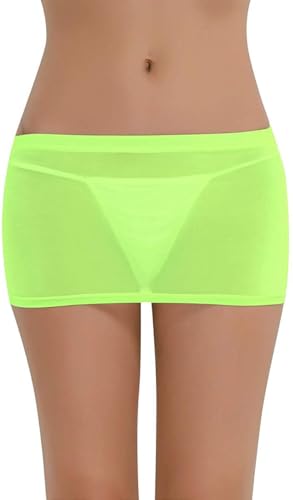Women's Sexy See Through Sheer Micro Mini Thight Skirt