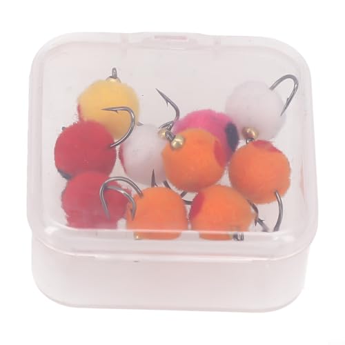 Trucha para mosca de huevo con cuentas de latón, juego de 5610 piezas para aventuras de pesca de primavera a invierno (10 cajas de colores)