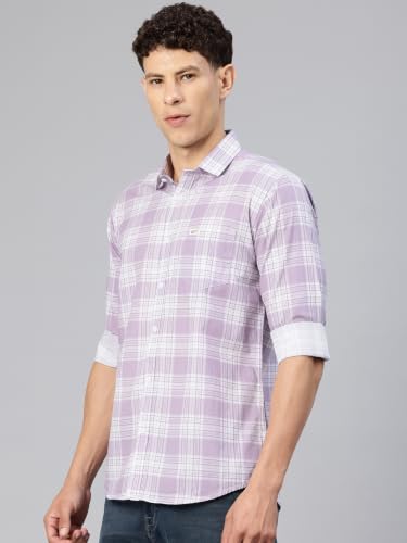 Image of Majestic Man Comfort Slim Fit Pure Cotton Checked Casual Shirt