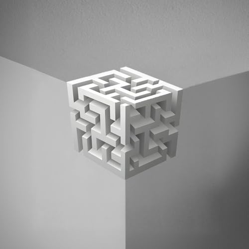 Image of 3D Cube Pixelated Box Illusion Wall Sticker for 90 Corner | Geometric Optical Illusion Wall Decal | Corner Wall & Ceiling Decor | Peel & Stick (MageCube - 18 X 18 Inch Large)