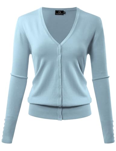 Image of Allsense Women's Long-Sleeve V-Neck Cardigan Sweater | Button Down, Lightweight Soft Knit
