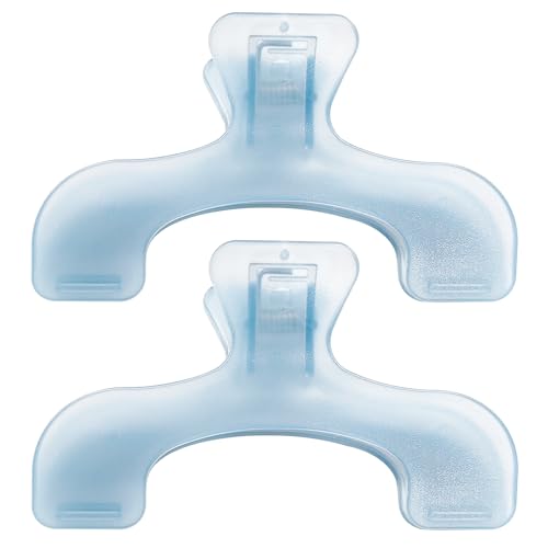 2PCS Transparent Blue Book Page Holder Clips Hands Free Book Clip to Hold Pages Open Plastic Reading Page Holder for Cookbooks Music Sheets Documents & Study