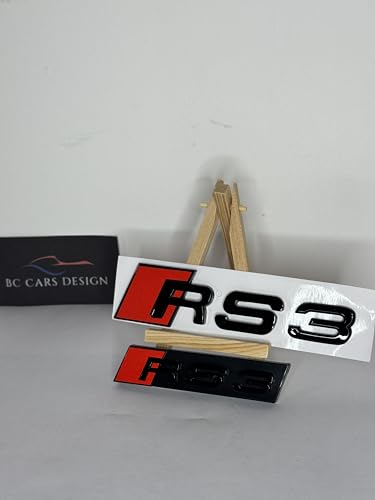Logo Emblème RS3 Noir Brillant Avant Calandre A3 S3 RS3 - France