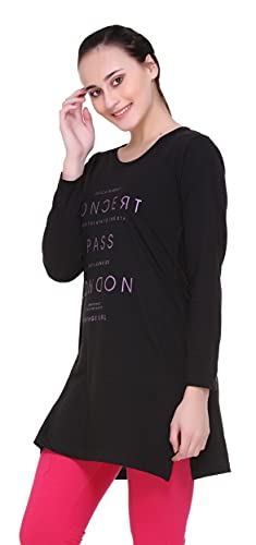 Image of In Love Women's Plus Size Printed Long Tops, Round Neck 3 /4 Sleeve Relaxed Fit Longline T-Shirt Tunic