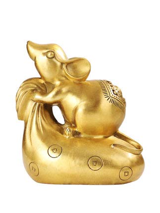 Ornements de souris en cuivre pur : statuette Feng Shui haut de gamme aux finitions dorees