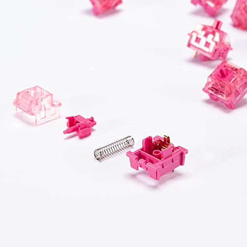 Image of Akko CS Switch for Mechanical Keyboard, Linear Switches, 3 Pin 43gf, North Facing SMD LED, Transparent Cover, MX Key Switches for Gaming Keyboard /DIY Kit (45 PCs, Rose Red)