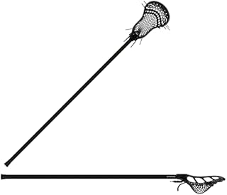 StringKing Boy's Starter Defense Lacrosse Stick with Shorter 52 inch Shaft (Black/Black)