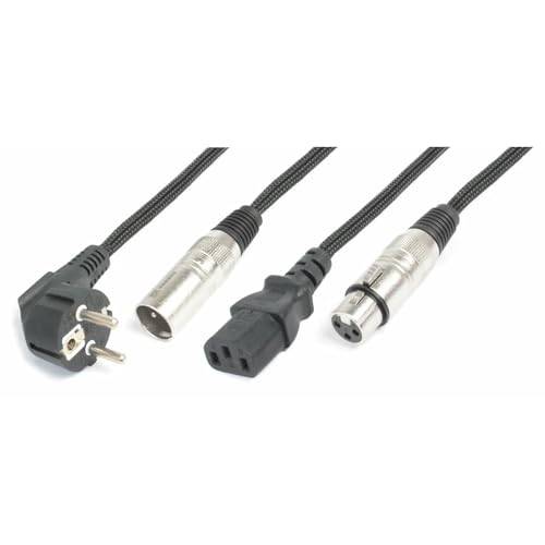Luce Cavo Combinato Shuko - Xlr M/Iec F - Xlr F 10 M