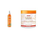 Cantu Coil Calm Detangler with Shea Butter for Natural Hair, 8 oz & Grow Strong Strengthening Treatment with Shea Butter, 6 oz Bundle