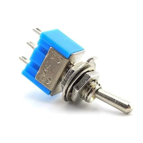 Interrupteurs à bascule haut de gamme G107 Mini 102 SPDT ON-ON bleu azur 3A 250VAC, pack de 5