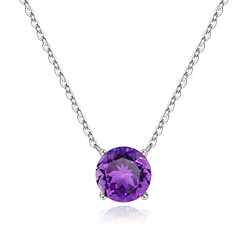 Ursilver Birthstone Necklace For Women, S925 Sterling Silver Amethyst Necklace February Birthstone Necklace Mom Birthday Gifts Valentines Day Gifts Mothers Day Gifts For Mom #TOP8