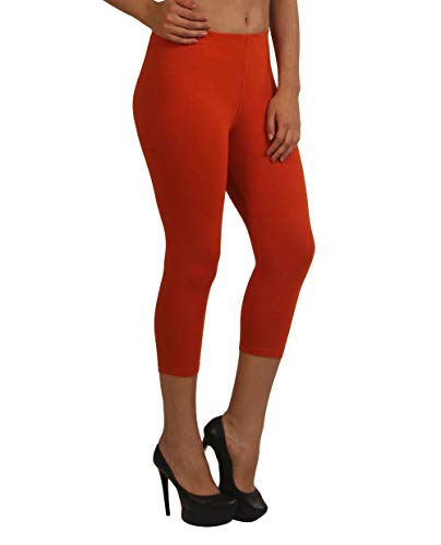 Image of Frenchtrendz Women's Cotton Spandex Stretchable Mid Rise Slim Fit Legging Capris (XS-4XL)