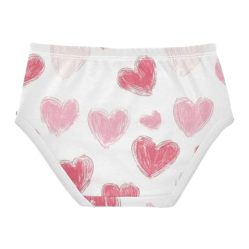 Girls' Breathable Triangle Panties Organic Underpants for Girls Mixed Pink Heart in Sizes 2T,3T, 4T, 5T, 6Y and 8Y2