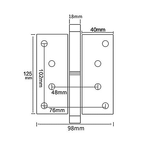 Charnières de porte en acier inoxydable 4 pouces réglables pour chambre et bureau - 3