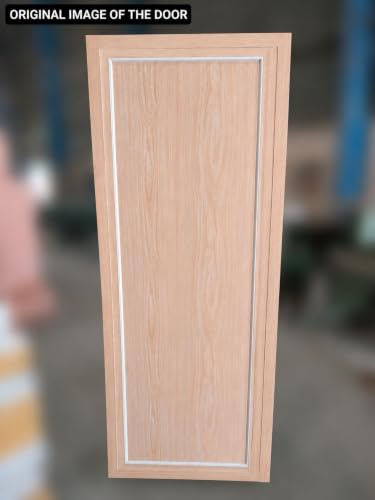 Image of PVC Door with Frame, 30 mm Thick, 27 x 81 Inches (2.25 x 6.75 ft), Beige Color, Waterproof, Termite Resistant, 550 Density, 12 kg