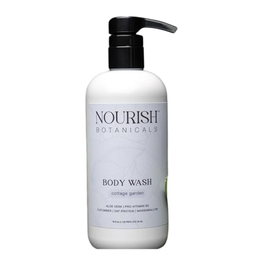 Image of Rustic Strength Nourish Botanicals Aloe Vera Body Wash, Cottage Garden 16 oz