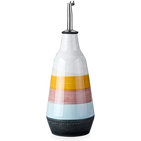 Keramik-Olivenölspenderflasche, Porzellanessig und Ölflasche mit Ausgießern Cover