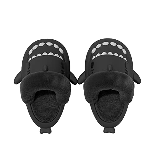 Winter 3D Shark Slides, Herausnehmbare Innenseite-Super Bequem Weiche Cloudyz Hai Hausschuhe Schlappen für Damen Herren, Wasserdichte Rutschfest Plüsch Slippers für drinnen draußen Pantoffeln Cover
