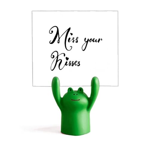 Porte-mémo grenouille Miss Your Kisses idéal sur le bureau pour afficher vos doux messages