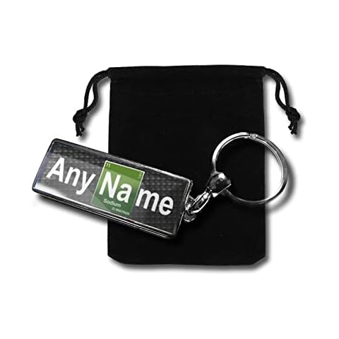 Coolrideplates Personalised Chemical Element Keyring with Gift Pouch Cover