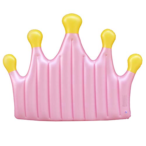 QJJML Crown Floating Row Swim Ring, Pink Inflatable Thick Inflatable Floating Bed Swimming Ring