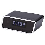VBESTLIFE Orologio per Telecamera di Sicurezza, Orologio per Telecamera WiFi FHD, di Sicurezza Wireless per Interni con Display Dell'ora a LED, Visione Notturna, Rilevamento del