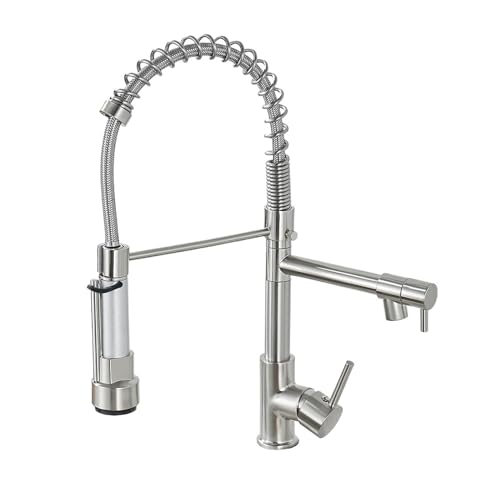 Robinet de cuisine à ressort avec buse extractible rotative à 360 degrés