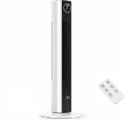 Image of Antarctic Star Tower Fan for Bedroom, 36 Inch Quiet Standing Cooling Fan with 3 Speeds 2 Modes, 23ft /s Velocity, 12H Timer, 85 Oscillating Bladeless Floor Fan with Remote for Home Office Dorm