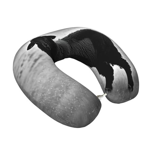 Almohada de viaje con diseño de oveja negra miniatura 2
