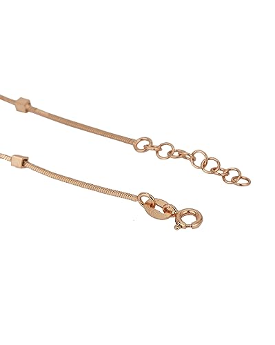 Image of Carlton London Women Rose Gold Plated Brass Charm Bracelet