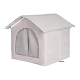 petsola 【2025新開発】屋外猫用ハウス 野良猫ハウス キャットハウス 野良猫シェルター 猫ハウス 猫小屋 屋外 犬小屋 屋外 防雨 防風 防寒 猫の巣 ペット用品 カラス対策アイテム ペットの庇護空間 屋外猫キャットハウス, L