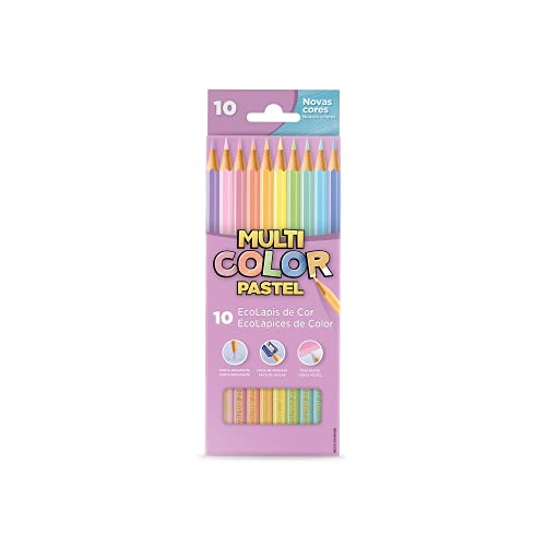 EcoLápis de Cor Multicolor, Tons Pastel, 11.1000NP, Estojo com 10 Cores