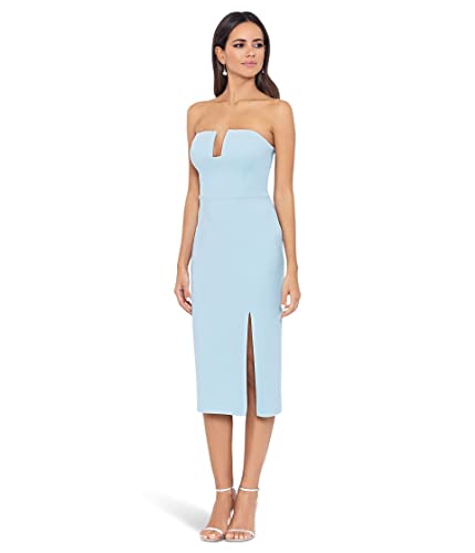 Xscape Midi Scuba Crepe Strapless Cutout Dress2