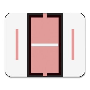 Smead Alphabetisches Etikett im Bar-Stil, 3,2 cm Breite x 2,5 cm Länge, 500 Stück pro Rolle, Rosa