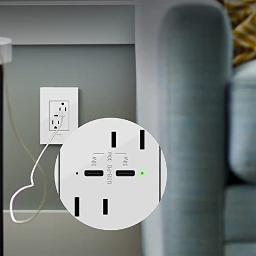 Adorne 20A Tamper-Resistant Ultra-Fast Plus Power Delivery Usb Type-C/C Outlet In Magnesium With Matching Wall Plate, Artrusb20Pd30M4 ? Legrand #TOP2