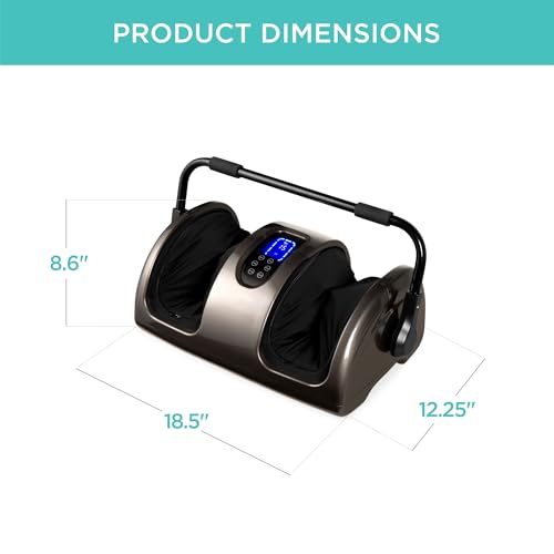 ce Products Foot Massager Machine Shiatsu Leg Massager, Therapeutic Reflexology Calf Massager w/Blood Circulation, Nerve Pain, Deep Kneading, High-Intensity Rollers - Gray