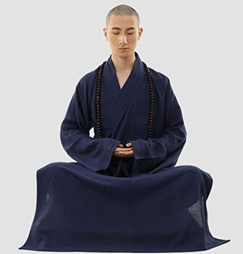 ZanYing Men's Medieval Monk Robe Buddhist Meditation Robe Summer3