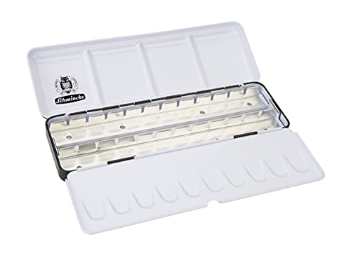 Schmincke - HORADAM AQUARELL Empty box 74 924 097, black metal box with mixing palette for individual filling with 24 x 1/2 or 12 x 1/1 cells - Thumbnail 2