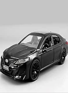 نموذج سيارة مصنوع من خليط معدني بمقياس 1:24 لعبة معدنية محاكاة الصوت والضوء للاطفال هدية باللون الاسود