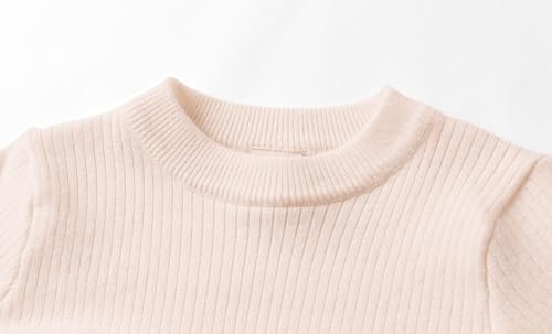 Mud Kingdom Girls Rib Knit Sweater Princess Dress with Tulle Long Sleeve3