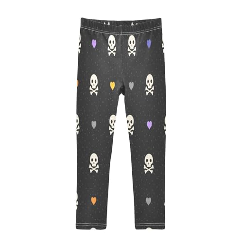 Toddler Girls Leggings Printed Yoga Pants Leggings Love Heart Skull for Kids