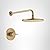 Delta Modern 14 Series Round Rain Shower Faucet Set, Brushed Gold Shower Head and Handle Set, Valve Trim Kit, Champagne Bronze T14269-CZ-PP (Valve Not Included)